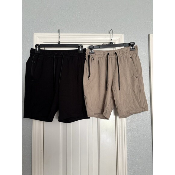 Member's Mark Mens Knit Drawstring Luxe Shorts Black Tan Casual Lounge Small - Picture 1 of 4
